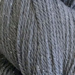 Close-up of a gray plied yarn or cord texture with subtle reflective flecks.