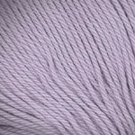 A close-up of light lavender purple yarn strands, showing the texture and color of the fiber.