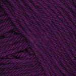 A close-up of deep purple yarn texture filling the frame.