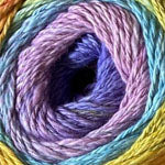 Close-up of a skein of multicolored yarn