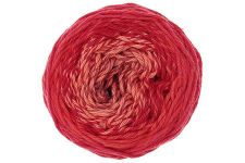 Red skein of yarn on a white background