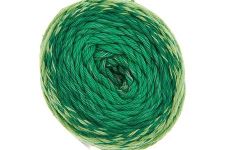 Green skein of yarn on a white background