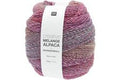 A single ball of Creative Alpaca Woolenball yarn in the 'Windsorhall' colorway, featuring a variegated pattern of pink, purple, and blue-gray tones with a white paper label.