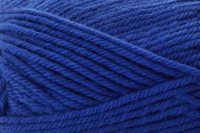 A close-up of a vibrant royal blue yarn texture, showing the twisted strands of fiber in detail.