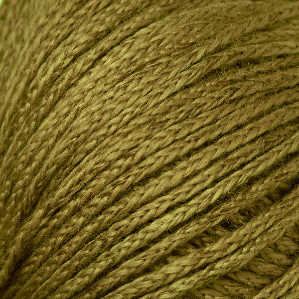Close-up of a ball of green yarn