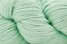 Close-up of a skein of light green yarn