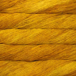 A close-up texture shot of golden yellow yarn wound horizontally, showing the individual twisted fibers clearly.