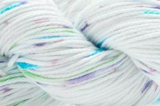 Close-up of multicolored yarn with a white background