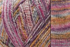 Close-up of multicolored yarn with a focus on texture and color.