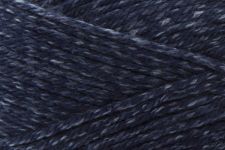 Close-up of dark heathered yarn with a variegated texture of navy, black, and charcoal gray.