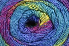Close-up of a skein of multicolored yarn