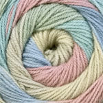 Pastel-colored yarn in a spiral pattern