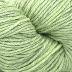 Close-up of green yarn on a white background