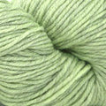 Close-up of green yarn on a white background
