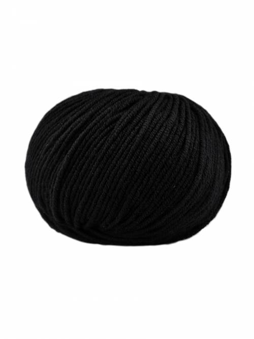 Black yarn ball on a white background