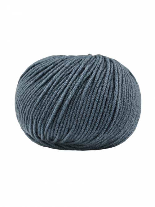 Blue skein of yarn on a white background