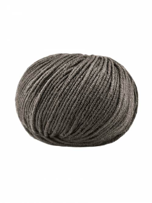 Gray skein of yarn on a white background
