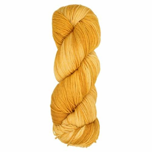Close-up of a yellow skein of yarn