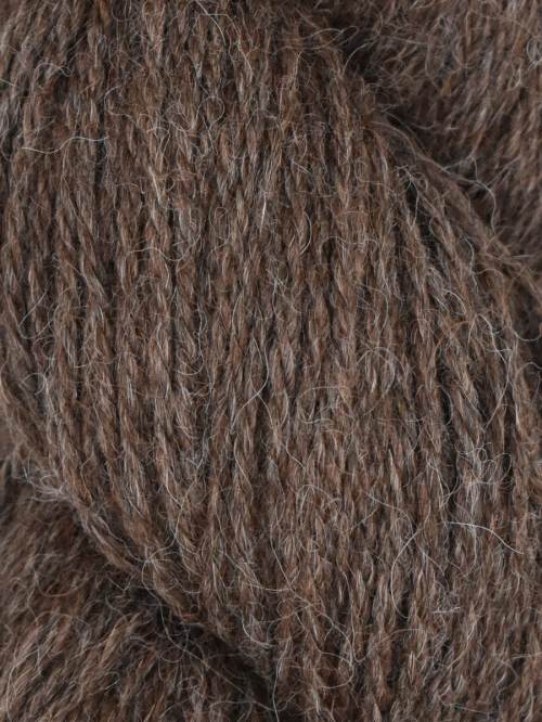 Close-up of brown yarn with visible texture