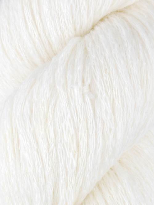 A close-up of soft, fluffy white yarn with a textured, brushed surface.