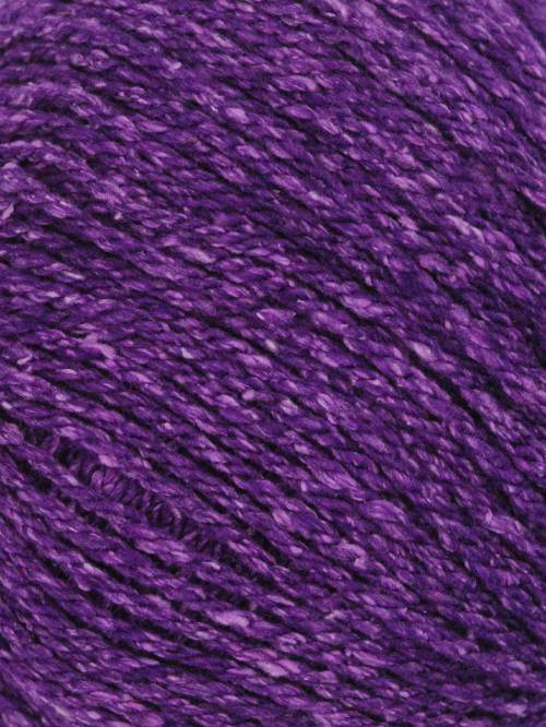 A close-up of textured yarn in a heathered purple color, showing the twisted plies and fabric detail.