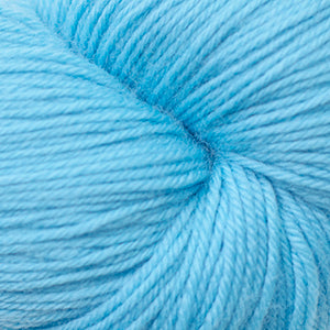 Close-up of a ball of light blue yarn