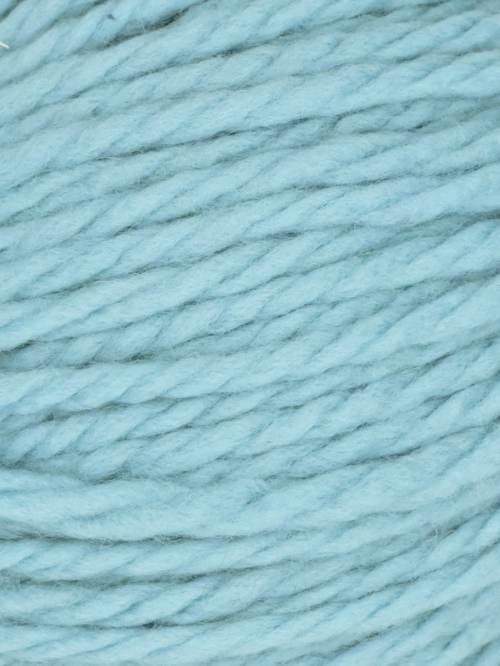 A close-up texture shot of light blue yarn, showing the twisted strands and soft, fuzzy fibers filling the entire frame.