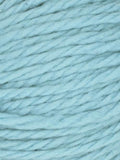 A close-up texture shot of light blue yarn, showing the twisted strands and soft, fuzzy fibers filling the entire frame.