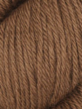Close-up of brown yarn with visible texture