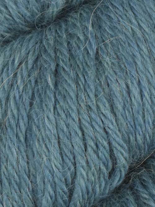 Close-up of blue yarn with visible texture