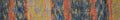 A close-up of a woven textile or rug pattern with vertical stripes in blue, orange, yellow, and gray.