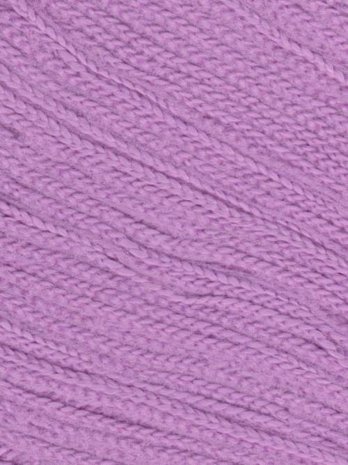 A close-up texture shot of lavender purple yarn, showing the detailed twisted strands and soft, fuzzy surface.