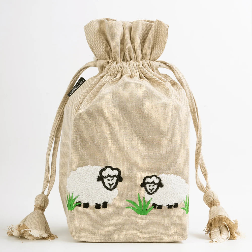 Lantern Moon Meadow Sheep Drawstring Project Bag