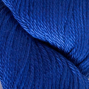 Close-up of blue yarn with a textured surface