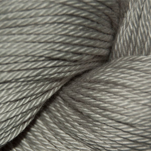 Close-up of gray yarn with a slight texture
