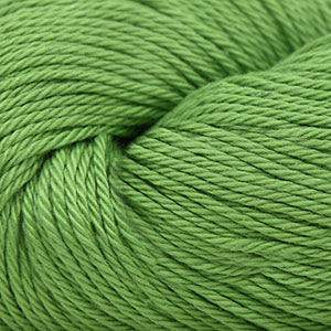 Close-up of green yarn with a focus on texture and color.