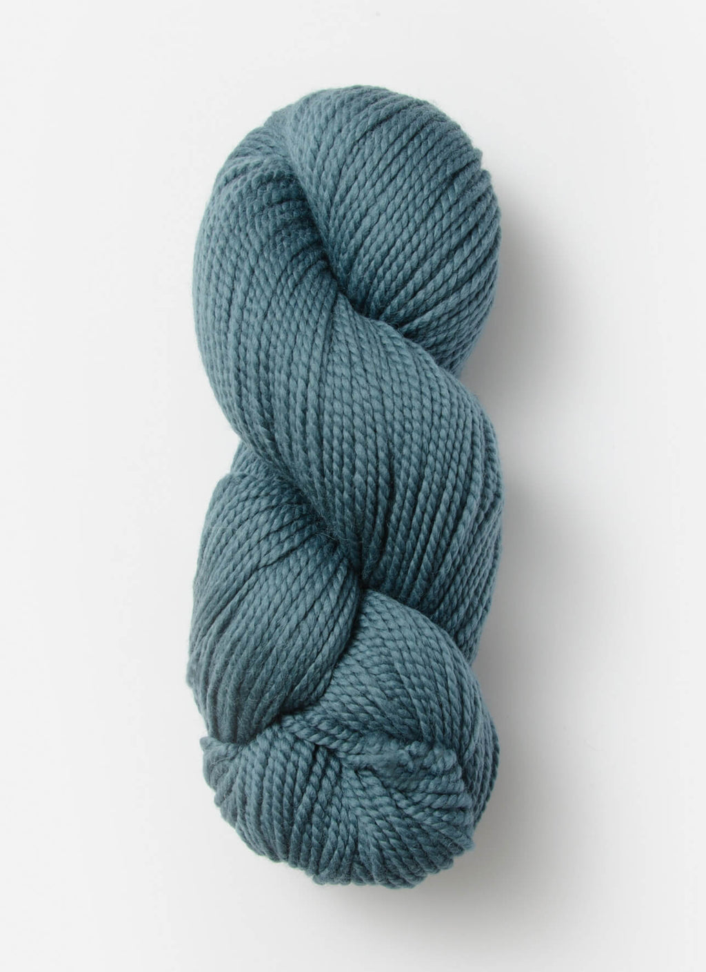 Blue skein of yarn on a white background