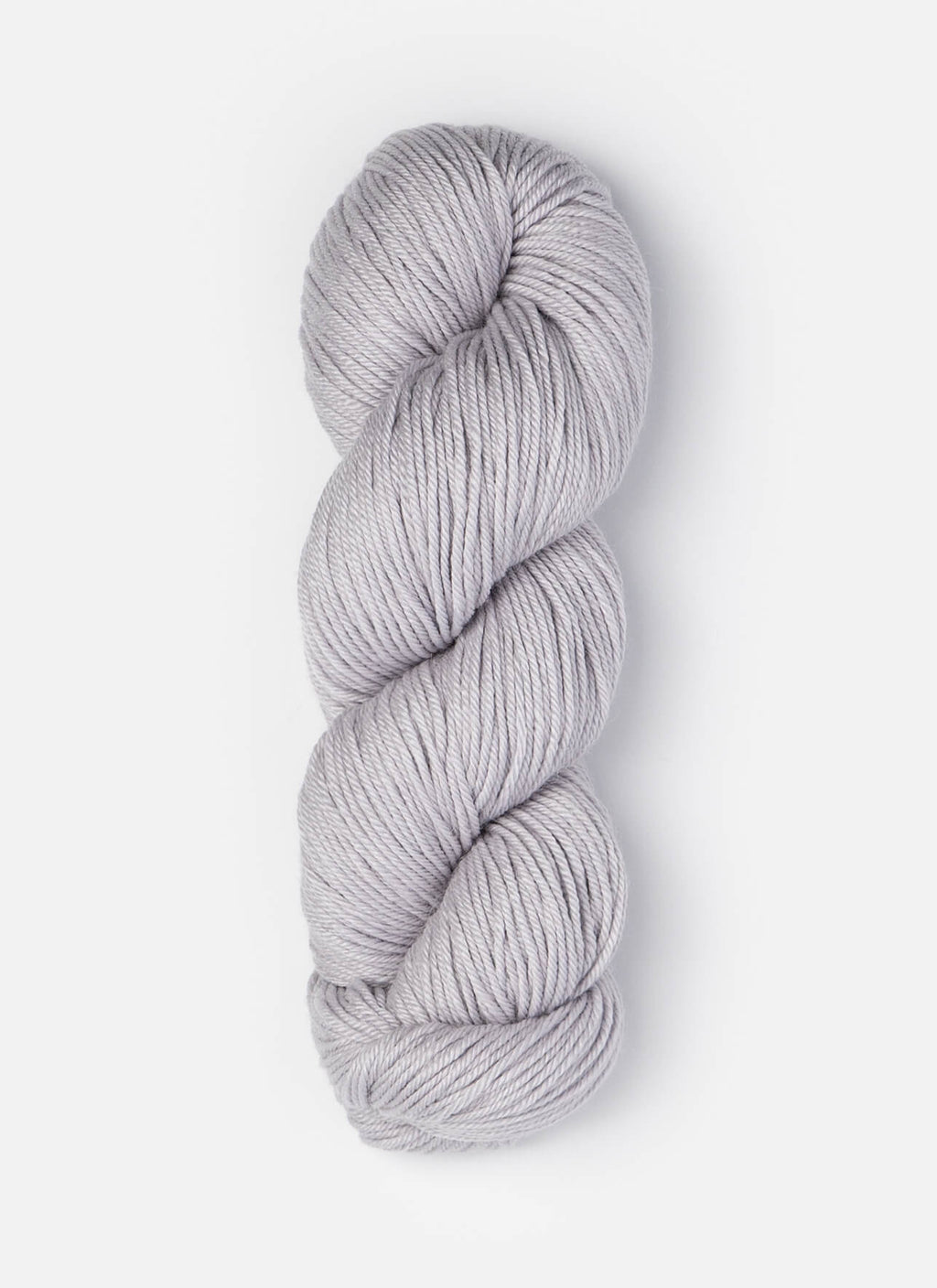 Gray skein of yarn on a white background