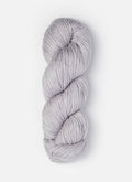 Gray skein of yarn on a white background