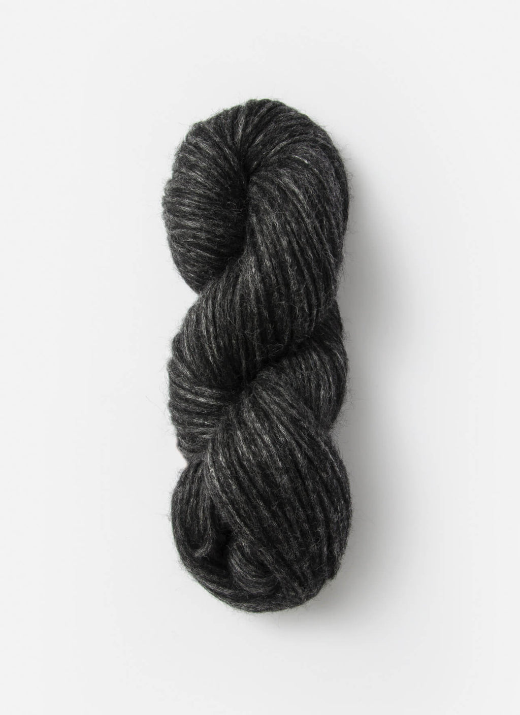 Gray skein of yarn on a white background