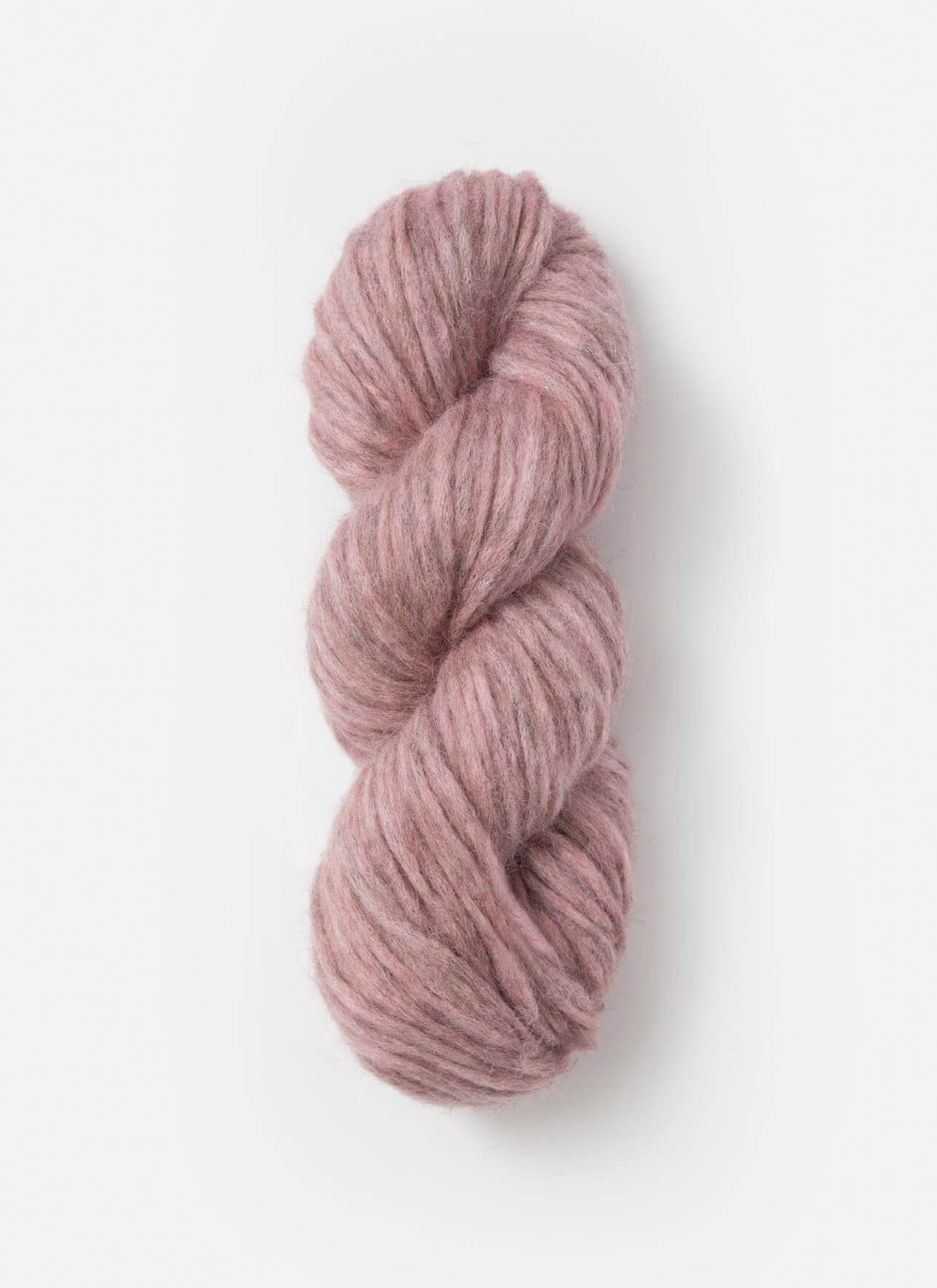 Pink skein of yarn on a white background