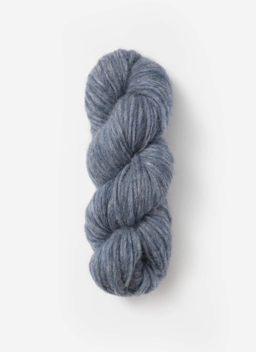 Blue skein of yarn on a white background