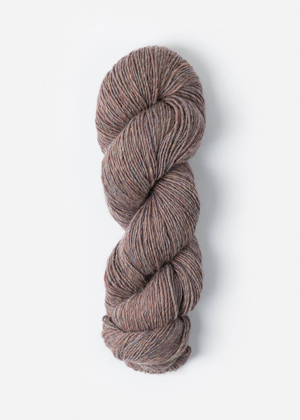 Brown skein of yarn on a white background