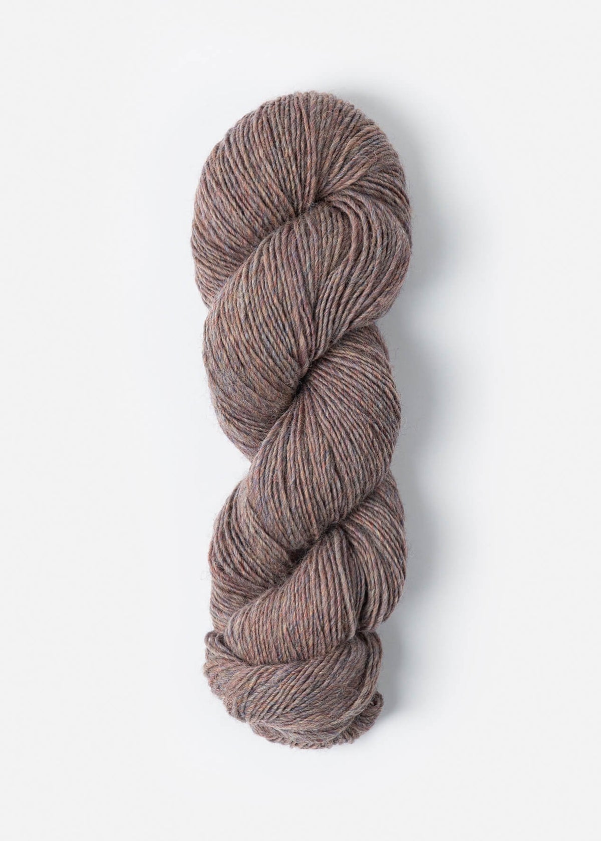 Brown skein of yarn on a white background