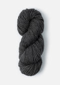 Dark gray skein of yarn on a white background