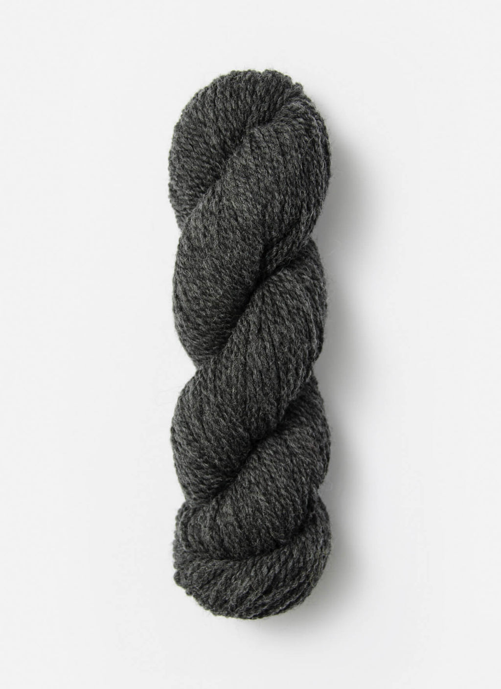 Gray skein of yarn on a white background