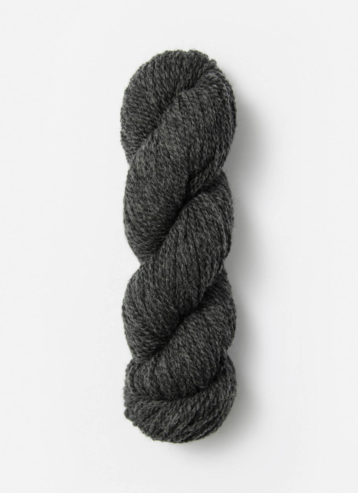 Gray skein of yarn on a white background