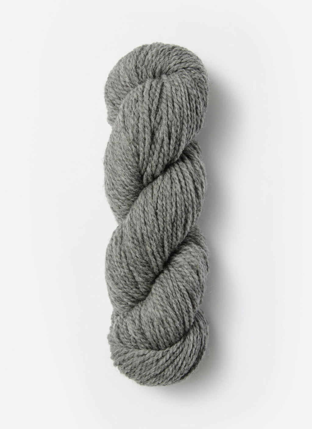 Gray skein of yarn on a white background