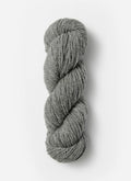 Gray skein of yarn on a white background