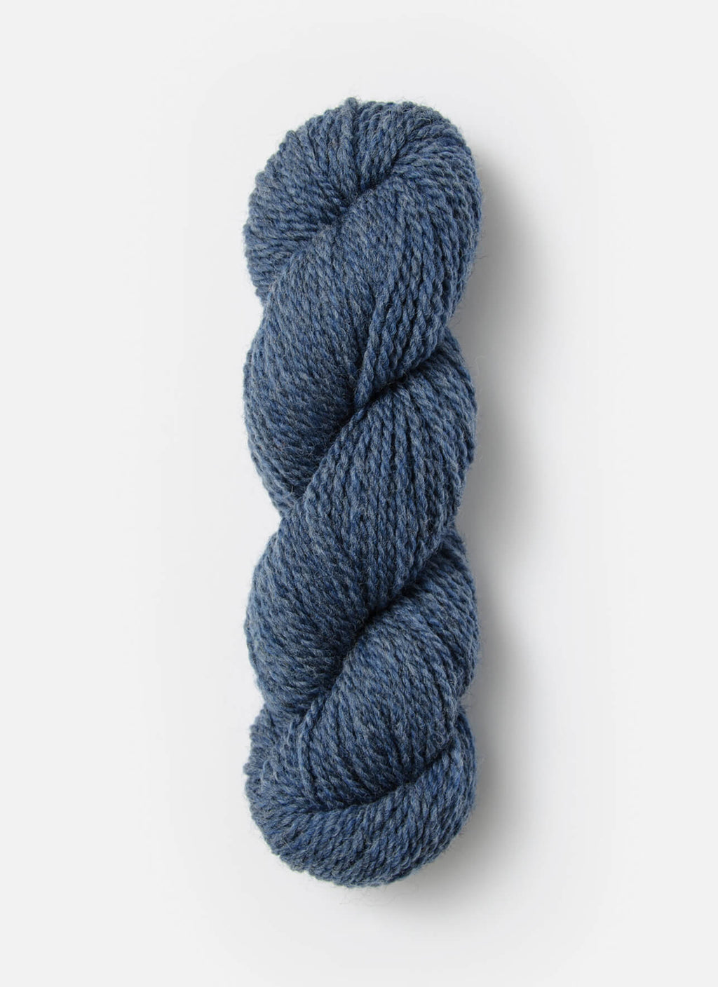 Blue skein of yarn on a white background